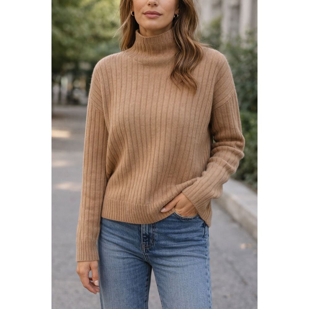 Lauren Ralph Lauren Black Label 100% Cashmere Neutral Camel Sweater New Small